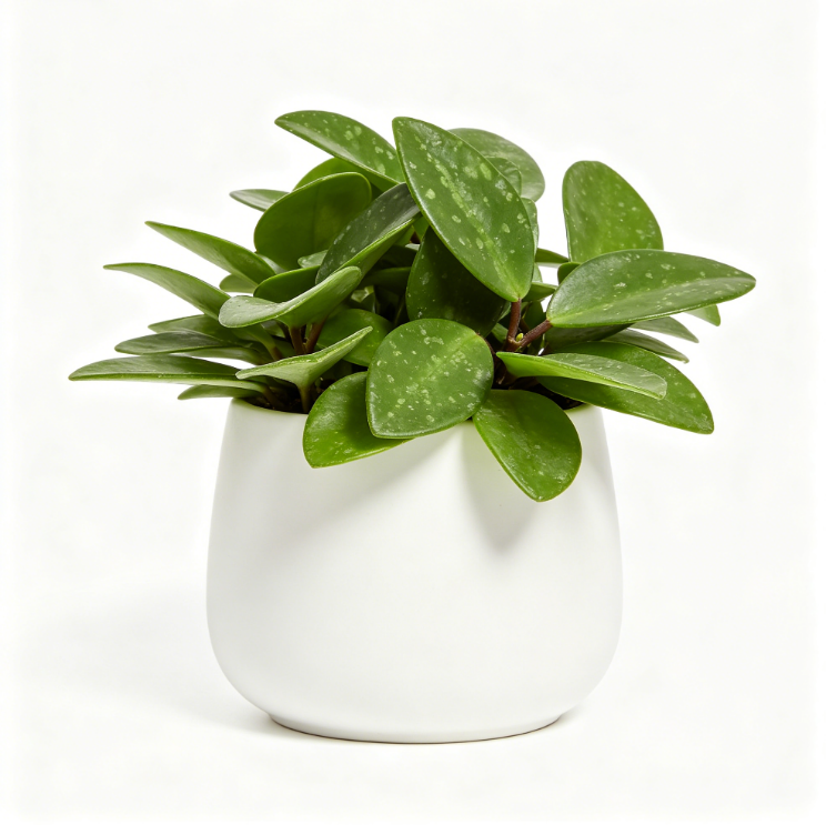 Ihgear Shop  Spotted Peperomia in Minimalist White Pot – Easy-Care Indoor Houseplant
